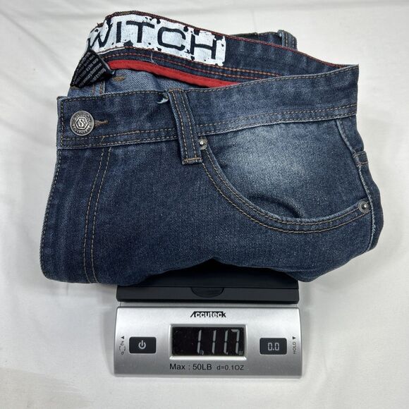 Switch Remarkable Slim Straight Fit Moto Denim Jeans 38 X 34 Big & Tall - Picture 15 of 15